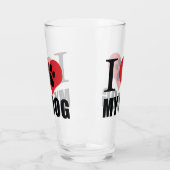 I love my dog throw pillow glas (Links)