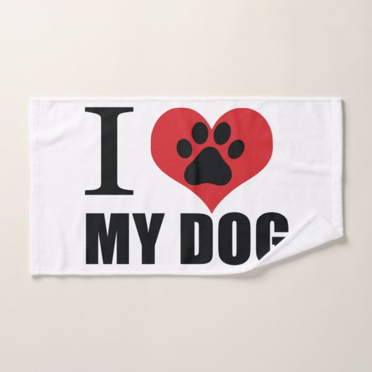 I love my dog throw pillow handdoek (Handdoek)