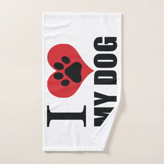 I love my dog throw pillow handdoek (Handdoek)