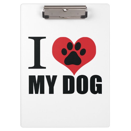 I love my dog throw pillow klembord (Voorkant)