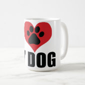 I love my dog throw pillow koffiemok (Voorkant rechts)