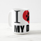 I love my dog throw pillow koffiemok (Voorkant links)