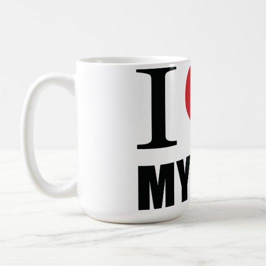 I love my dog throw pillow koffiemok (Links)