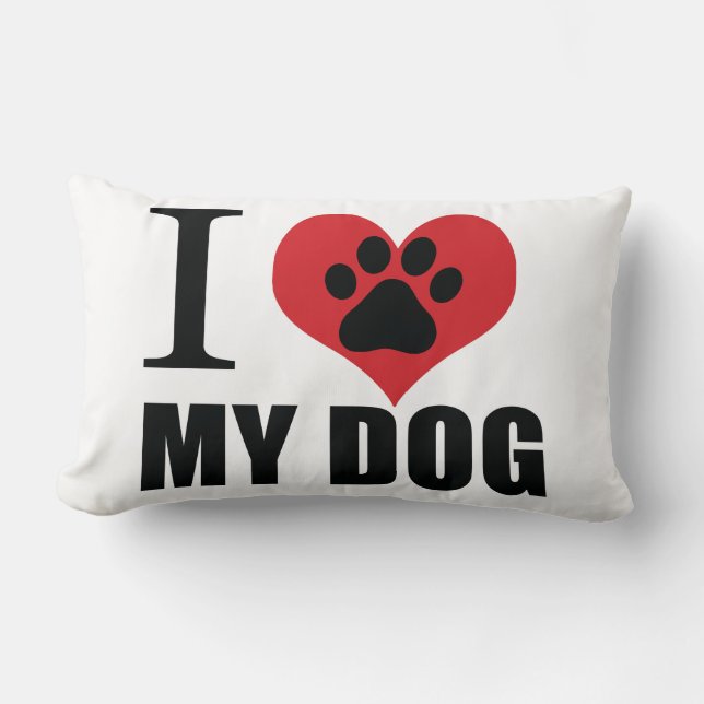 I love my dog throw pillow kussen (Voorkant)