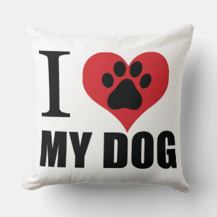 I love my dog throw pillow kussen