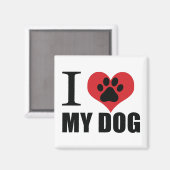 I love my dog throw pillow magneet (Voorkant / Achterkant)