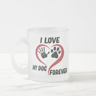 I love my dog throw pillow matglas koffiemok