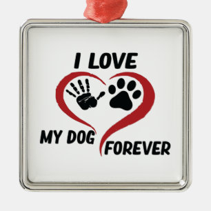 I love my dog throw pillow metalen ornament