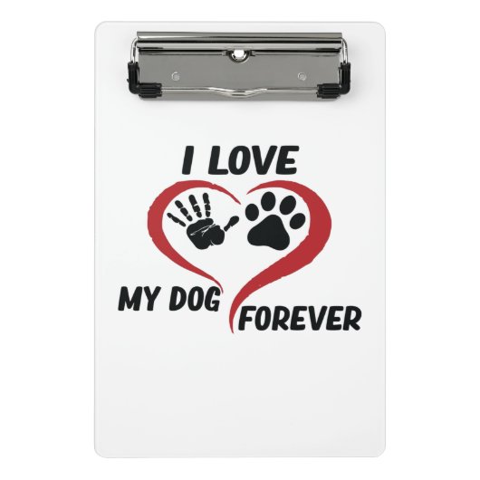I love my dog throw pillow mini klembord (Voorkant)