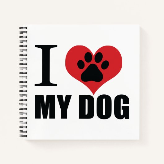 I love my dog throw pillow notitieboek (Voorkant)