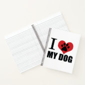 I love my dog throw pillow notitieboek (Binnen)