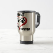 I love my dog throw pillow reisbeker (Voorkant rechts)