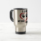 I love my dog throw pillow reisbeker (Voorkant links)