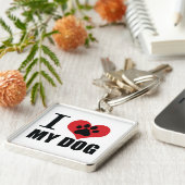 I love my dog throw pillow sleutelhanger (Zijkant)