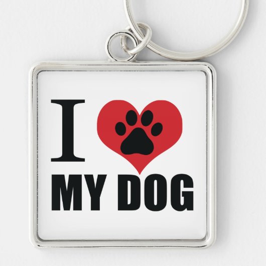 I love my dog throw pillow sleutelhanger (Voorkant)