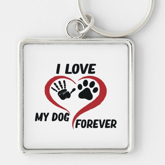 I love my dog throw pillow sleutelhanger (Voorkant)