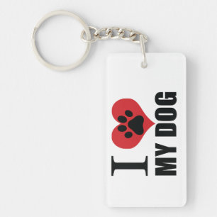 I love my dog throw pillow sleutelhanger