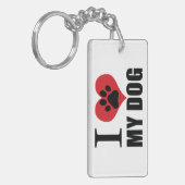 I love my dog throw pillow sleutelhanger (Voorkant Links)