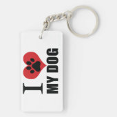 I love my dog throw pillow sleutelhanger (achterkant)