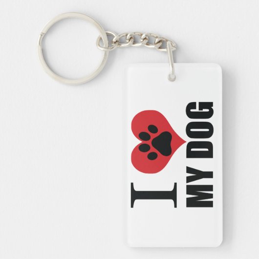 I love my dog throw pillow sleutelhanger (Voorkant)