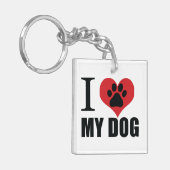 I love my dog throw pillow sleutelhanger (Voorkant Links)
