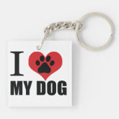 I love my dog throw pillow sleutelhanger (Achterkant)