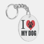 I love my dog throw pillow sleutelhanger (Voorkant Links)