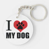 I love my dog throw pillow sleutelhanger (Achterkant)
