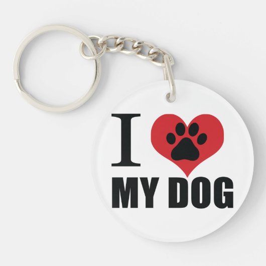 I love my dog throw pillow sleutelhanger (Voorkant)
