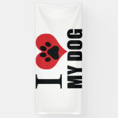 I love my dog throw pillow spandoek (Verticaal)