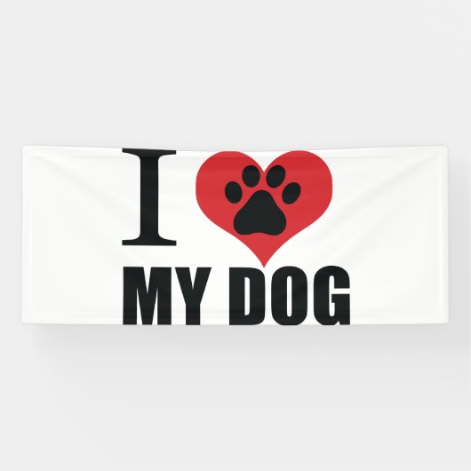 I love my dog throw pillow spandoek (Horizontaal)