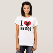 I love my dog throw pillow t-shirt (Voorkant volledig)