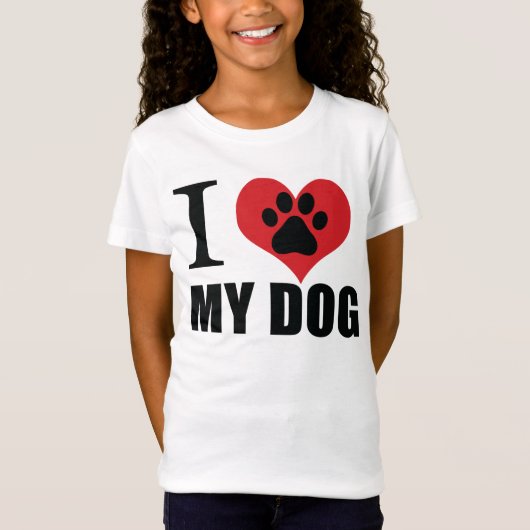 I love my dog throw pillow t-shirt (Voorkant)
