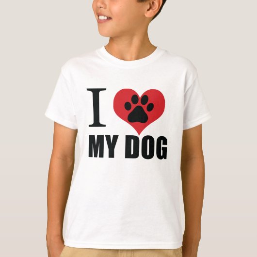 I love my dog throw pillow t-shirt (Voorkant)