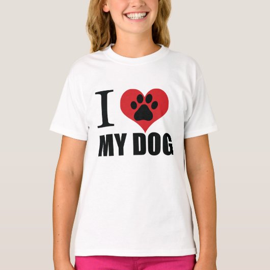 I love my dog throw pillow t-shirt (Voorkant)