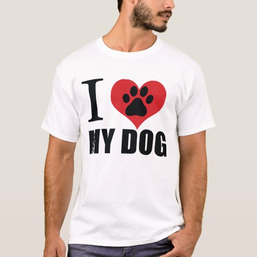 I love my dog throw pillow t-shirt (Voorkant)