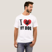 I love my dog throw pillow t-shirt (Voorkant volledig)