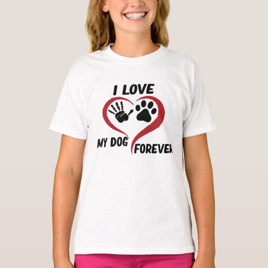 I love my dog throw pillow t-shirt (Voorkant)