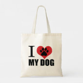 I love my dog throw pillow tote bag (Achterkant)