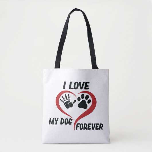 I love my dog throw pillow tote bag (Voorkant)