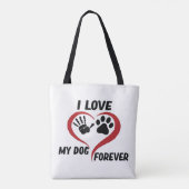 I love my dog throw pillow tote bag (Achterkant)