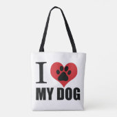 I love my dog throw pillow tote bag (Achterkant)