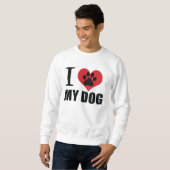 I love my dog throw pillow trui (Voorkant volledig)