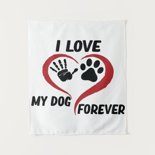 I love my dog throw pillow wandkleed (Voorkant)