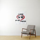 I love my dog throw pillow wandkleed (In situ)