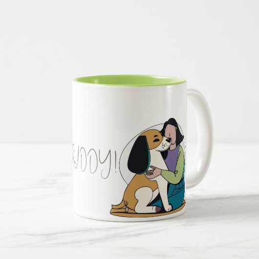 I Love My Dog - Vrouw Edition 3 Tweekleurige Koffiemok (Voorkant rechts)