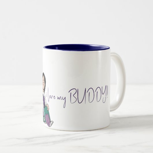 I Love My Dog - Vrouw Edition 4 Tweekleurige Koffiemok (Voorkant rechts)