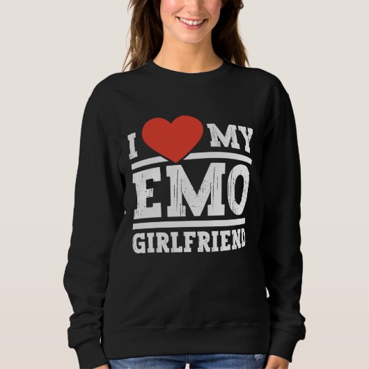 I Love my emo girlfriend emo girls Trui (Voorkant)