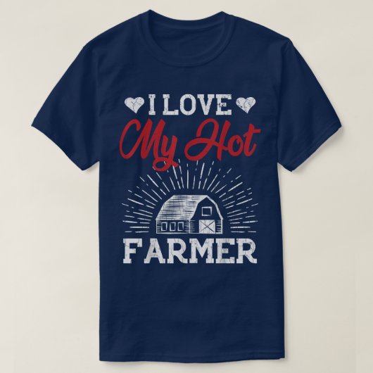 I Love My Farmer Funny Farming Farm Tractor Animal T-shirt (Design voorkant)