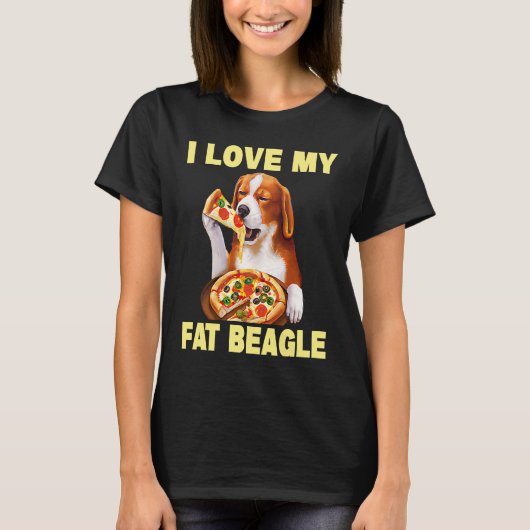 I Love My Fat Beagle  Beagle Dog  1 T-shirt (Voorkant)